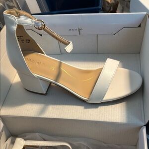 Dream Pairs Women's Cream Block Heel Sandals